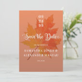 Herfst in Liefde Boho Leaf Terracotta Geen Foto Hu Save The Date (Staand voorkant)