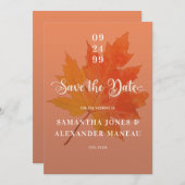Herfst in Liefde Boho Leaf Terracotta Geen Foto Hu Save The Date (Voorkant / Achterkant)
