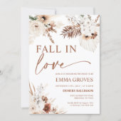 Herfst in Liefde Boho Pampas Vrijgezellenfeest Kaart (Voorkant)