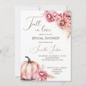 Herfst in liefde boho pompoen dahlias vrijgezellen kaart (Voorkant)