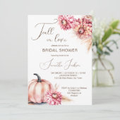 Herfst in liefde boho pompoen dahlias vrijgezellen kaart (Staand voorkant)