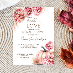 Herfst in liefde boho pompoen dahlias vrijgezellen kaart