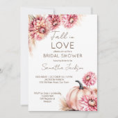 Herfst in liefde boho pompoen dahlias vrijgezellen kaart (Voorkant)