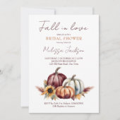 Herfst in liefde boho pompoen zonnebloem vrijgezel kaart (Voorkant)