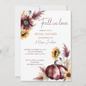 Herfst in liefde boho pompoen zonnebloem vrijgezel kaart (Voorkant)