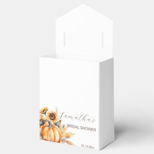 Herfst in liefde boho pompoen zonnebloemen gunsten bedankdoosjes (Geopend)