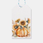 Herfst in liefde boho pompoen zonnebloemen gunsten cadeaulabel (Achterkant)