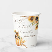 Herfst in liefde boho pompoen zonnebloemen servies papieren bekers (Achterkant)