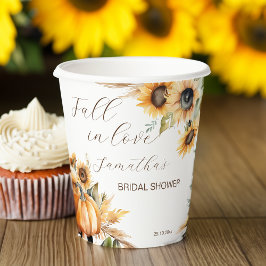 Herfst in liefde boho pompoen zonnebloemen servies papieren bekers