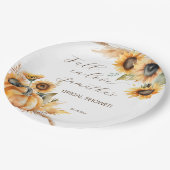 Herfst in liefde boho pompoen zonnebloemen servies papieren bordje (Gekanteld)