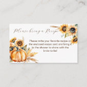 Herfst in liefde boho pompoen zonnebloemen vrijgez informatiekaartje (Voorkant)