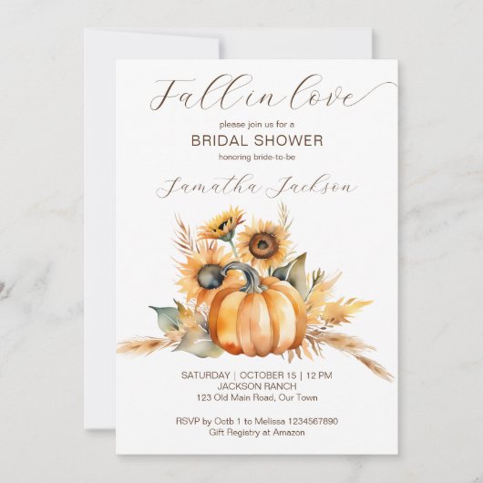 Herfst in liefde boho pompoen zonnebloemen vrijgez kaart (Voorkant)