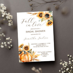 Herfst in liefde boho pompoen zonnebloemen vrijgez kaart