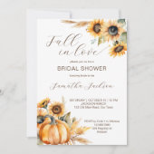 Herfst in liefde boho pompoen zonnebloemen vrijgez kaart (Voorkant)