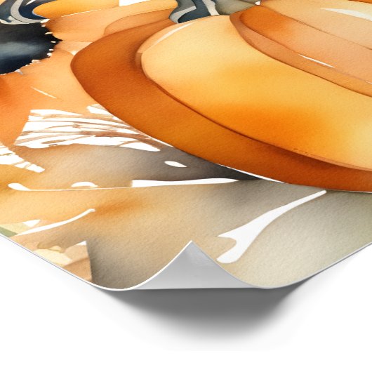 Herfst in liefde boho pompoen zonnebloemen welkoms poster (Hoek)