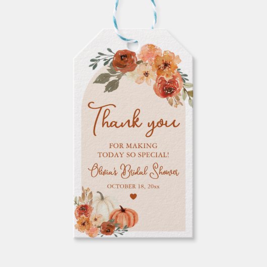 Herfst in Liefde Boho Pumpkin Vrijgezellenfeest Fa Cadeaulabel (Voorkant)