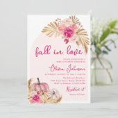 Herfst in Liefde Boho Roze Pompoen Vrijgezellenfee Kaart (Staand voorkant)