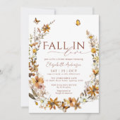 Herfst In Liefde Boho Rustieke Wildbloemen Vrijgez Kaart (Voorkant)