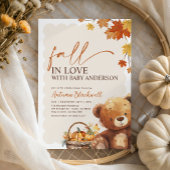 Herfst in Liefde Boho Teddy Bear Herfst Baby showe Kaart