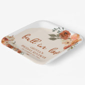 Herfst in Liefde Boho Terracotta Pompoen Vrijgezel Papieren Bordje (Gebogen)