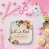 Herfst in Liefde Boho Terracotta Pompoen Vrijgezel Papieren Bordje (Feest)