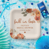 Herfst in Liefde Boho Terracotta Pompoen Vrijgezel Papieren Bordje (Feest)