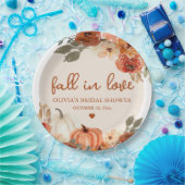 Herfst in Liefde Boho Terracotta Pompoen Vrijgezel Papieren Bordje (Feest)