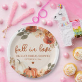 Herfst in Liefde Boho Terracotta Pompoen Vrijgezel Papieren Bordje (Feest)