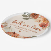 Herfst in Liefde Boho Terracotta Pompoen Vrijgezel Papieren Bordje (Gekanteld)