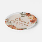 Herfst in Liefde Boho Terracotta Pompoen Vrijgezel Papieren Bordje (Gekanteld)