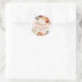 Herfst in Liefde Boho Terracotta Pompoen Vrijgezel Ronde Sticker (Tas)