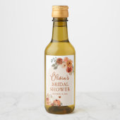 Herfst in Liefde Boho Terracotta Pompoen Vrijgezel Wijn Etiket (Voorkant)