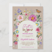 Herfst in liefde | Boho Wildflower Meisje Baby sho Kaart (Voorkant)