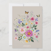 Herfst in liefde | Boho Wildflower Meisje Baby sho Kaart (Achterkant)