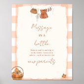 Herfst in liefde Boodschap in een fles Baby shower Poster (Voorkant)