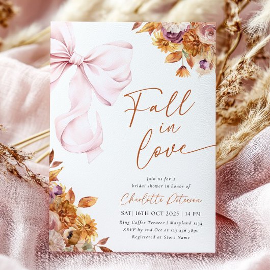 Herfst in Liefde Boog Bloemen Bruids Douche Uitnod Kaart