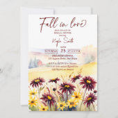 Herfst in liefde bordeaux dahlias geel daisie brui kaart (Voorkant)