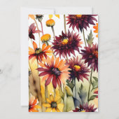 Herfst in liefde bordeaux dahlias geel daisie brui kaart (Achterkant)
