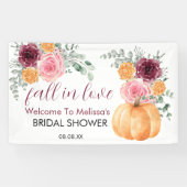 herfst in liefde bordeaux roze vrijgezellenfeest w spandoek (Horizontaal)