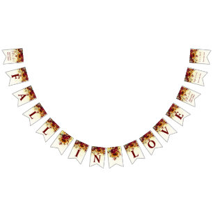 Herfst in liefde bordeaux zonnebloemen vrijgezelle vlaggetjes