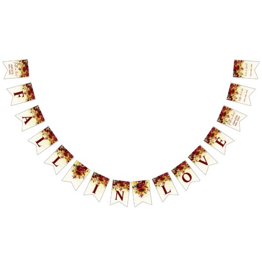 Herfst in liefde bordeaux zonnebloemen vrijgezelle vlaggetjes (Alle)