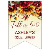 Herfst in liefde bordeaux zonnebloemen vrijgezelle vlaggetjes (Eerste vlag)