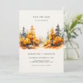 Herfst in liefde Bos Save The Date (Staand voorkant)