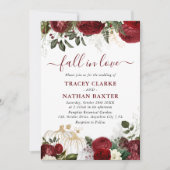 herfst in liefde Botanische Floral Pumpkin Weddens Kaart (Voorkant)