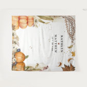 Herfst in Liefde Botanische Pompoen Herfstbruiloft Wandkleed (Voorkant (horizontaal))