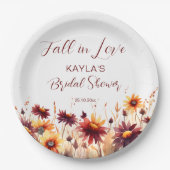 Herfst in liefde bourgogne sinaasappel dahlias vri papieren bordje (Voorkant)