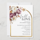 Herfst in liefde Bourgondië Bloemen Herfst verlovi Kaart (Voorkant)