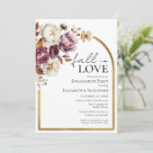 Herfst in liefde Bourgondië Bloemen Herfst verlovi Kaart (Staand voorkant)