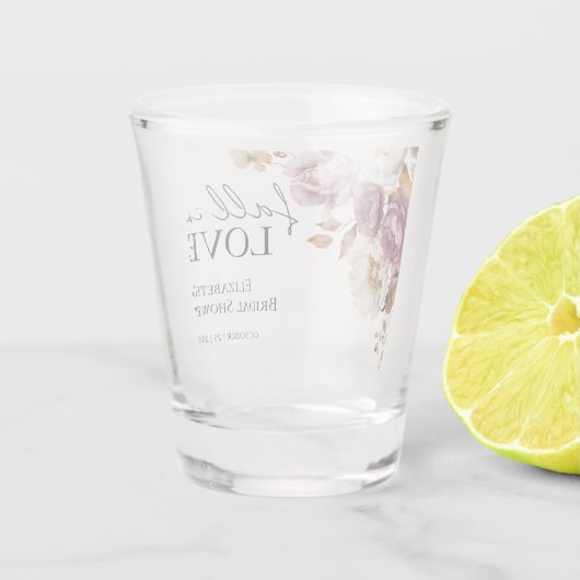 Herfst in liefde Bourgondië Bloemen Herfst Vrijgez Shot Glas (Achterkant)