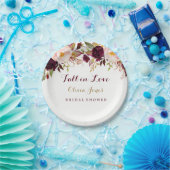 Herfst in Liefde Bourgondië Bloemen Vrijgezellenfe Papieren Bordje (Feest)